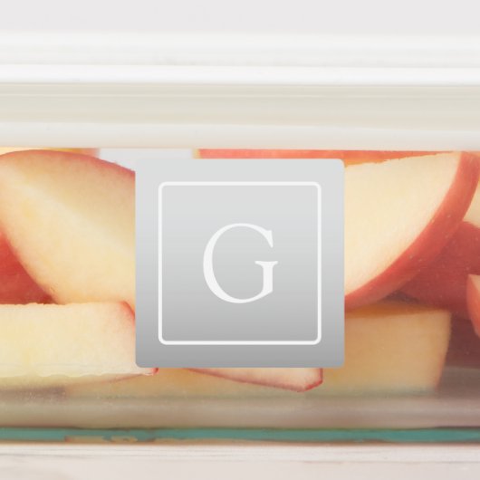 Subtiel Lichtgrijs Gradiënt Achternaam Monogram Labels (Aangebracht)