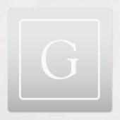 Subtiel Lichtgrijs Gradiënt Achternaam Monogram Labels (Design 1)