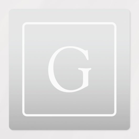 Subtiel Lichtgrijs Gradiënt Achternaam Monogram Labels (Design 1)