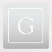 Subtiel Lichtgrijs Gradiënt Achternaam Monogram Labels (Design 2)