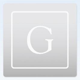 Subtiel Lichtgrijs Gradiënt Achternaam Monogram Labels