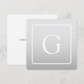 Subtiel Lichtgrijs Gradiënt Achternaam Monogram Notitiekaartje (Voorkant / Achterkant)