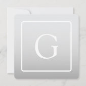 Subtiel Lichtgrijs Gradiënt Achternaam Monogram Notitiekaartje (Voorkant)