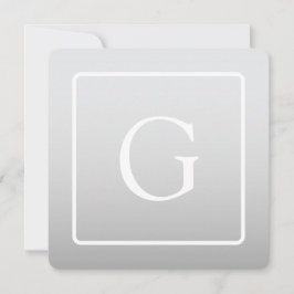 Subtiel Lichtgrijs Gradiënt Achternaam Monogram Notitiekaartje