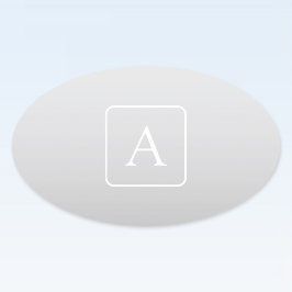 Subtiel Lichtgrijs Gradiënt Achternaam Monogram Ovale Sticker