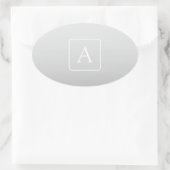 Subtiel Lichtgrijs Gradiënt Achternaam Monogram Ovale Sticker (Tas)