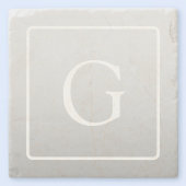 Subtiel Lichtgrijs Gradiënt Achternaam Monogram Stenen Onderzetter