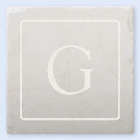 Subtiel Lichtgrijs Gradiënt Achternaam Monogram Stenen Onderzetter