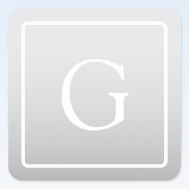 Subtiel Lichtgrijs Gradiënt Achternaam Monogram Vierkante Sticker