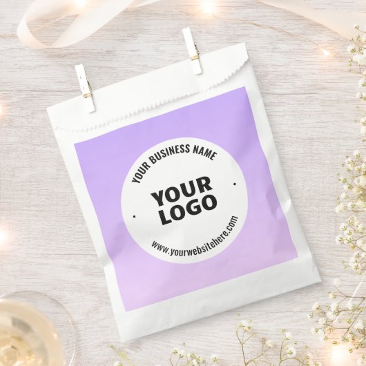 Subtiel lichtpaarse ombre & uw bedrijfslogo bedankzakje (Geknipt)