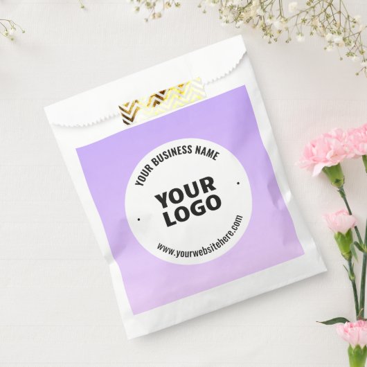 Subtiel lichtpaarse ombre & uw bedrijfslogo bedankzakje (Gezegeld)
