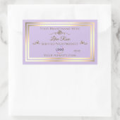 Subtiel Lila Product Label Goud Lijst met Logo (Tas)