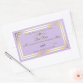 Subtiel Lila Product Label Goud Lijst met Logo (Envelop)