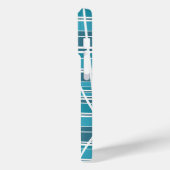 Subtiel Monogram Aqua en wit Abstract Case-Mate iPhone Case (Achterkant / Links)