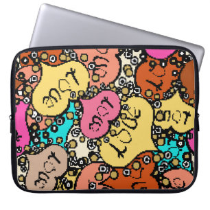 Subtiel  patroon met klein oranje, zwart en laptop sleeve