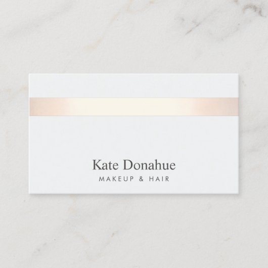 Subtiel Roos Gold Striped Modern Stijlvolle grijs Visitekaartje (Voorkant)