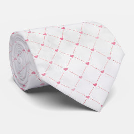 Subtiel roze harten & diamanten patroon stropdas