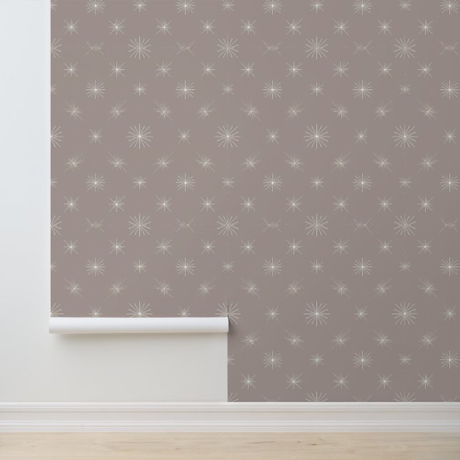 Subtiel Starburst-patroon op Taupe Behang (Applicatie)
