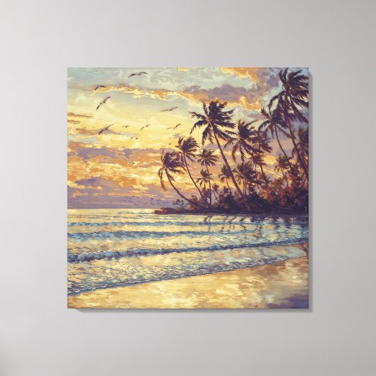 Subtiel Strandlicht - Landschap in Impressionistis Canvas Afdruk (Voorkant)