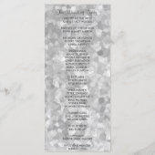 Subtiel Zilveren Glitter Trouwprogramma Programmakaart (Achterkant)