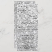 Subtiel Zilveren Glitter Trouwprogramma Programmakaart (Voorkant / Achterkant)