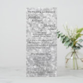 Subtiel Zilveren Glitter Trouwprogramma Programmakaart (Staand voorkant)