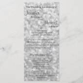 Subtiel Zilveren Glitter Trouwprogramma Programmakaart (Voorkant)