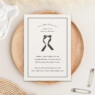 Subtiel zwart boog klassiek Baby shower Kaart