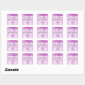 Subtiele Agaat Paarse Silver Glitter productetiket Vierkante Sticker (Vel)