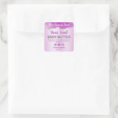 Subtiele Agaat Paarse Silver Glitter productetiket Vierkante Sticker (Tas)