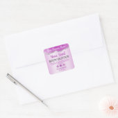 Subtiele Agaat Paarse Silver Glitter productetiket Vierkante Sticker (Envelop)