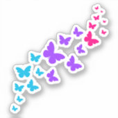 Subtiele Androgynous Pride Vlinder Sticker (Voorkant)