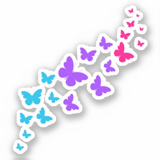 Subtiele Androgynous Pride Vlinder Sticker (Voorkant)