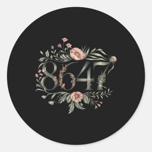 Subtiele Anti Trump 8647 Bloem Bloemen Boho Presid Ronde Sticker (Voorkant)