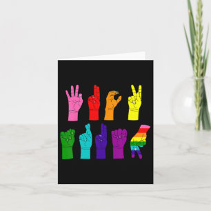 Subtiele anti-Trump ASL Gebarentaal LGBTQ+ Resist Kaart