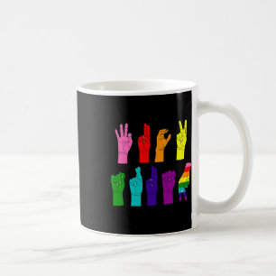 Subtiele anti-Trump ASL Gebarentaal LGBTQ+ Resist Koffiemok