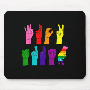 Subtiele anti-Trump ASL Gebarentaal LGBTQ+ Resist Muismat