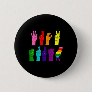 Subtiele anti-Trump ASL Gebarentaal LGBTQ+ Resist Ronde Button 5,7 Cm