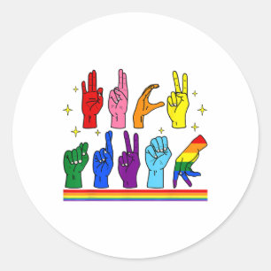 Subtiele anti-Trump ASL Gebarentaal LGBTQ+ Resist Ronde Sticker