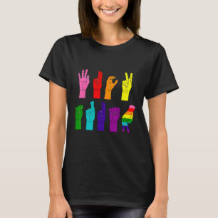 Subtiele anti-Trump ASL Gebarentaal LGBTQ+ Resist T-shirt