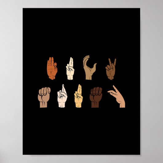 Subtiele anti-Trump BLM gebarentaal Poster (Voorkant)