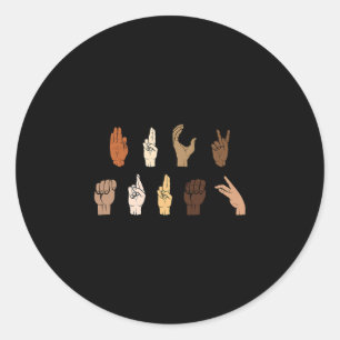Subtiele anti-Trump Blm gebarentaal Ronde Sticker