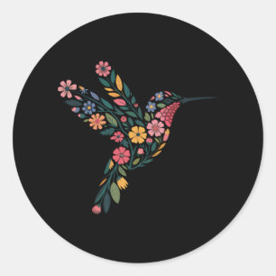 Subtiele Anti Trump Bloemen Kolibrie Verborgen Ber Ronde Sticker