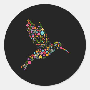 Subtiele Anti Trump Bloemen Kolibrie Verborgen Ber Ronde Sticker