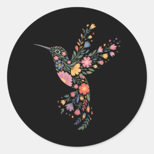 Subtiele Anti Trump Bloemen Kolibrie Verborgen Ber Ronde Sticker