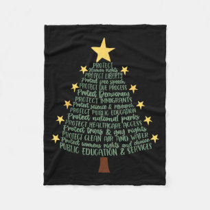 Subtiele anti-Trump grappige kerstboom Fleece Deken