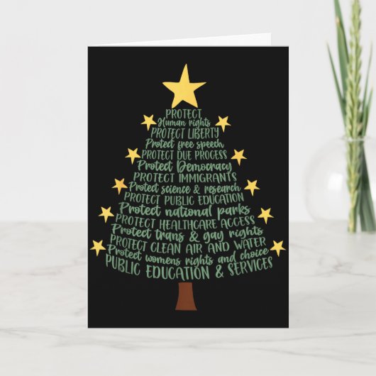 Subtiele anti-Trump grappige kerstboom Kaart (Voorkant)