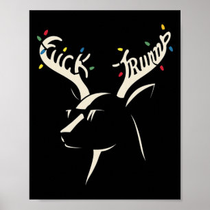 Subtiele anti-Trump rendier Kerstmis verborgen boo Poster