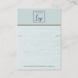 SUBTIELE AQUA BLUE STIPPEN KETTINGEN ARMBAND DISPL VISITEKAARTJE