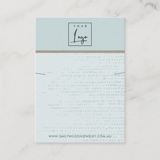 SUBTIELE AQUA BLUE STIPPEN KETTINGEN ARMBAND DISPL VISITEKAARTJE (Voorkant)